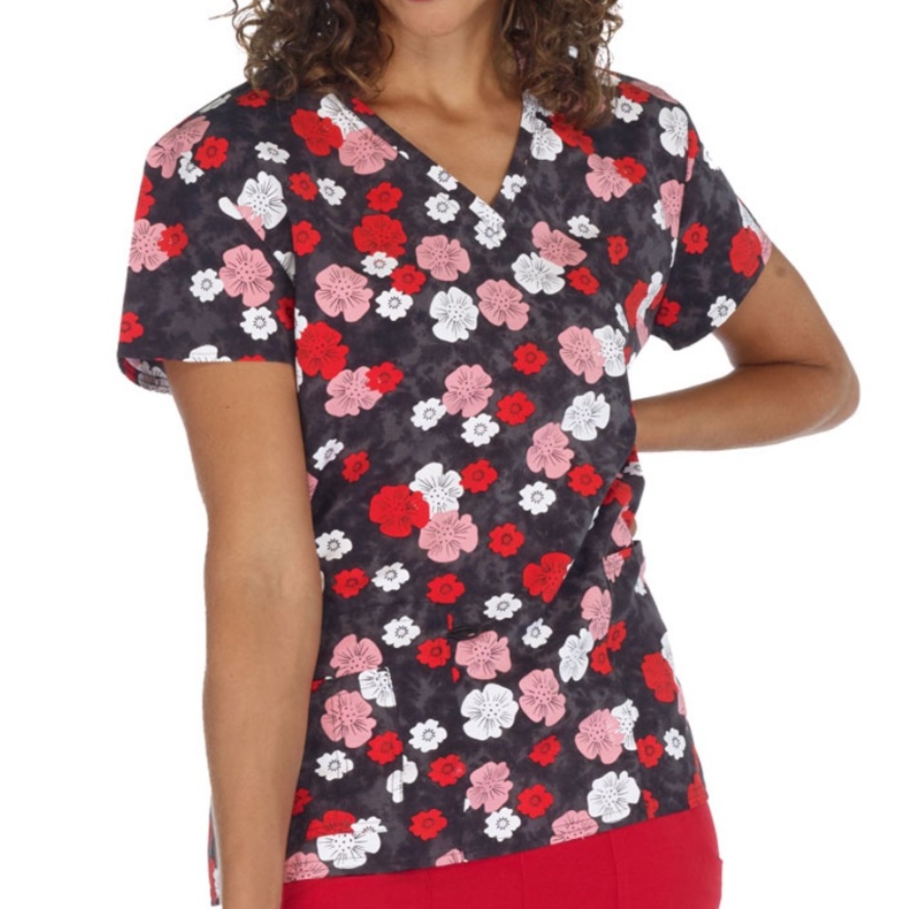 NWT Women’s Large Floral Scrubfinity Basix Scrub Top